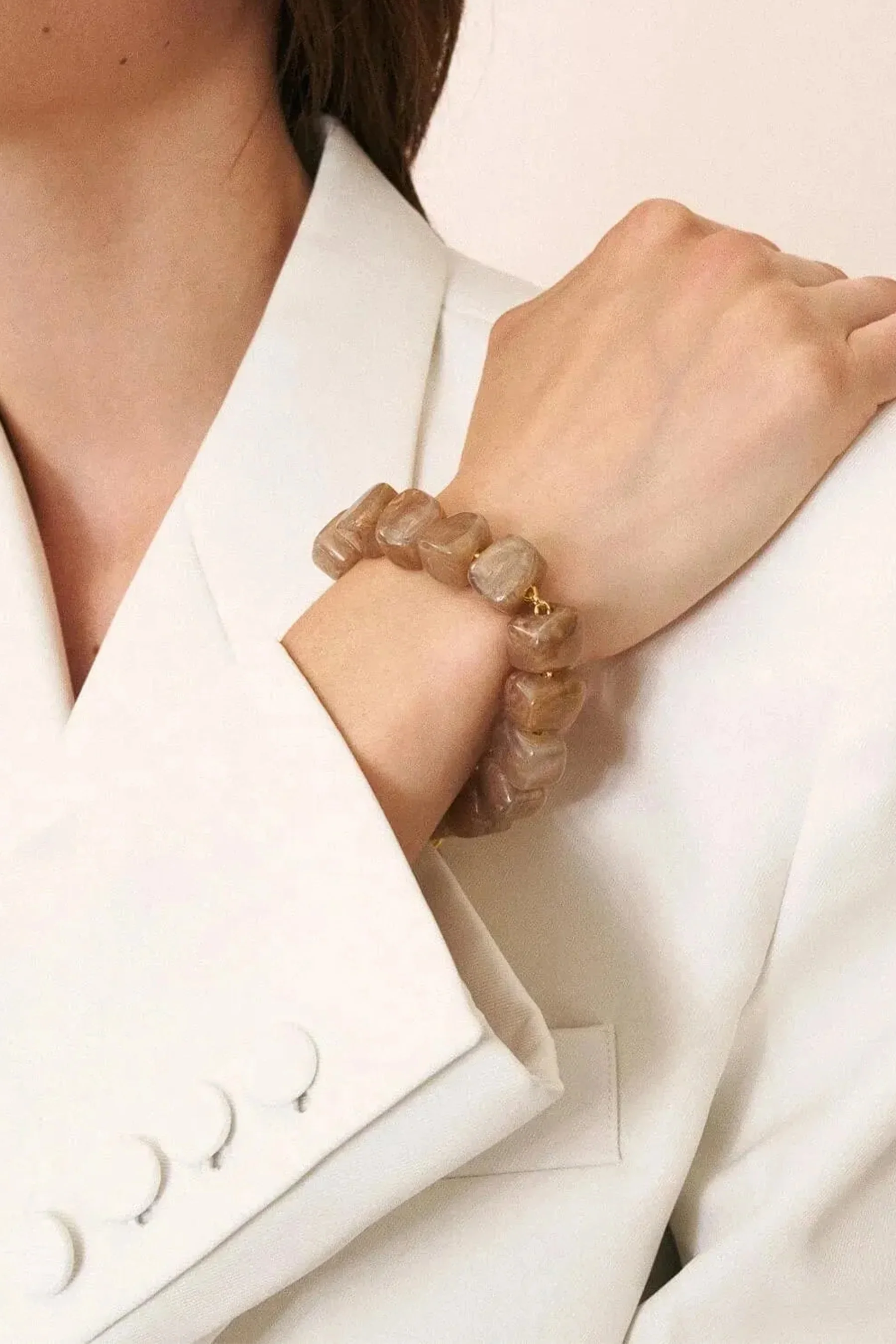 Vanessa Baroni Stone Bracelet - Blush - Image 2