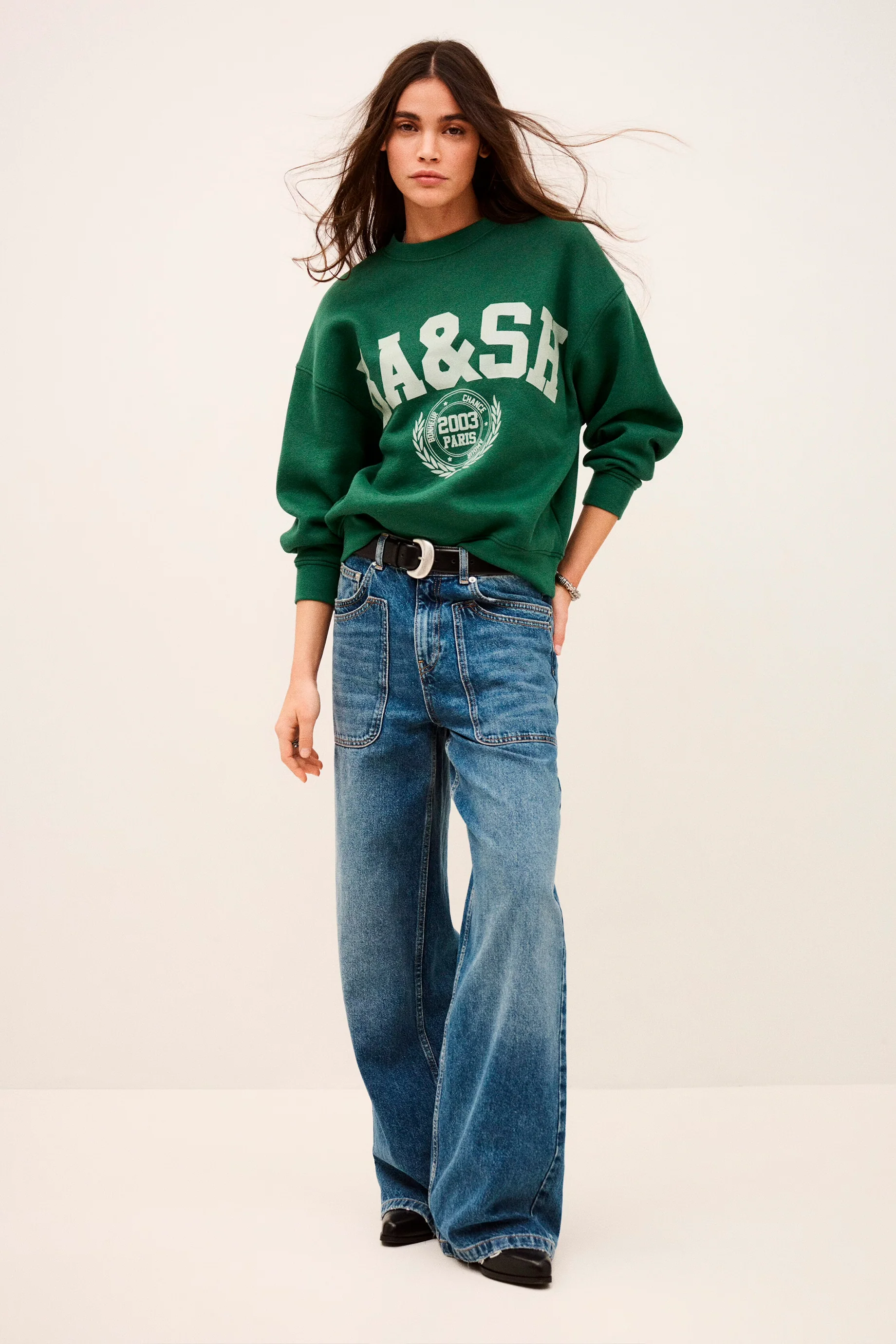 BA&SH Fenja Sweatshirt - Green - Image 3