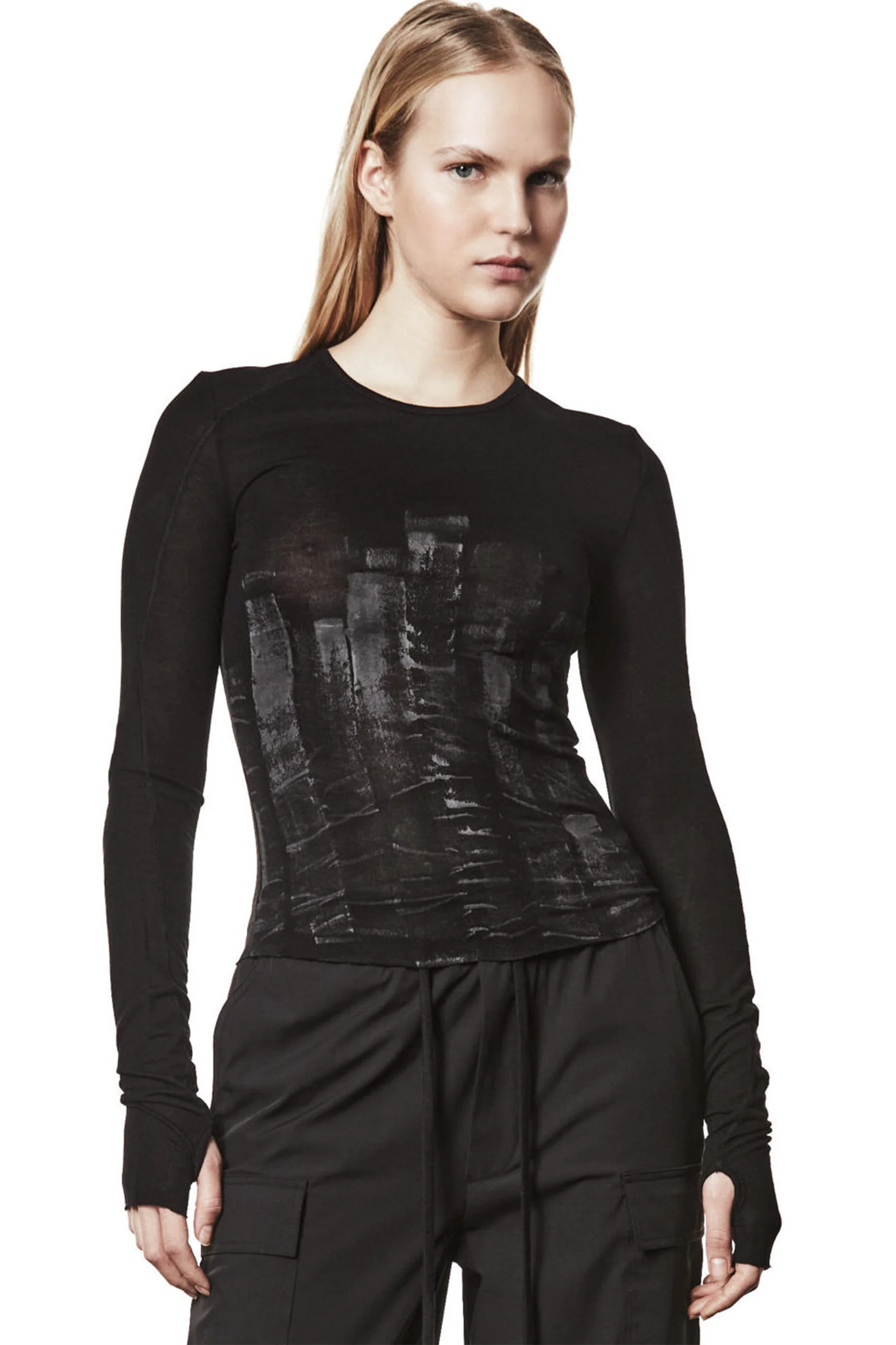 Thom Krom Paint Longsleeve - Black - Image 2