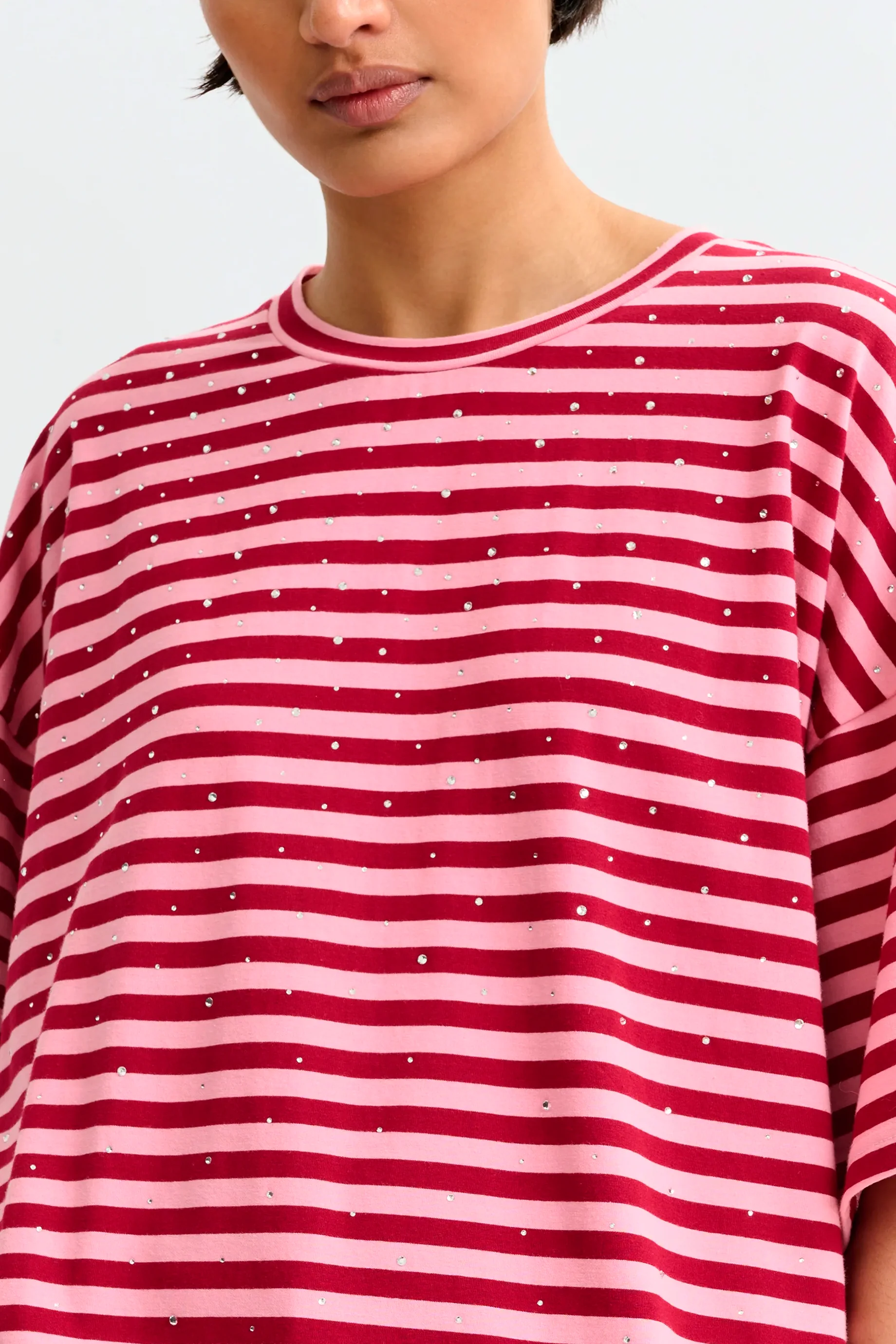 Essentiel Antwerp Joste Striped T-Shirt - Pink - Image 3