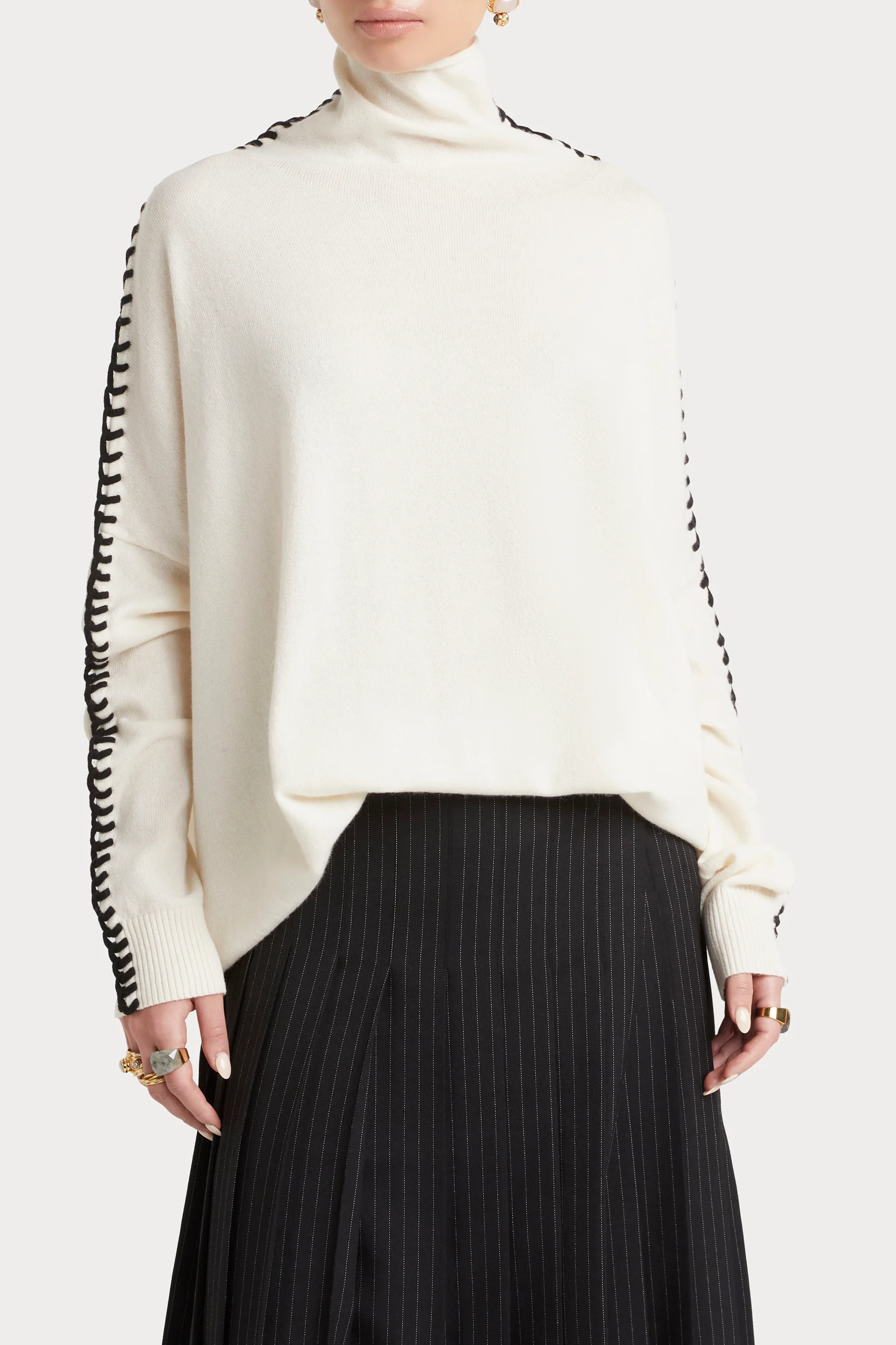 Husk Slouchy Cashwool Blanket Stitch Knit - Image 4